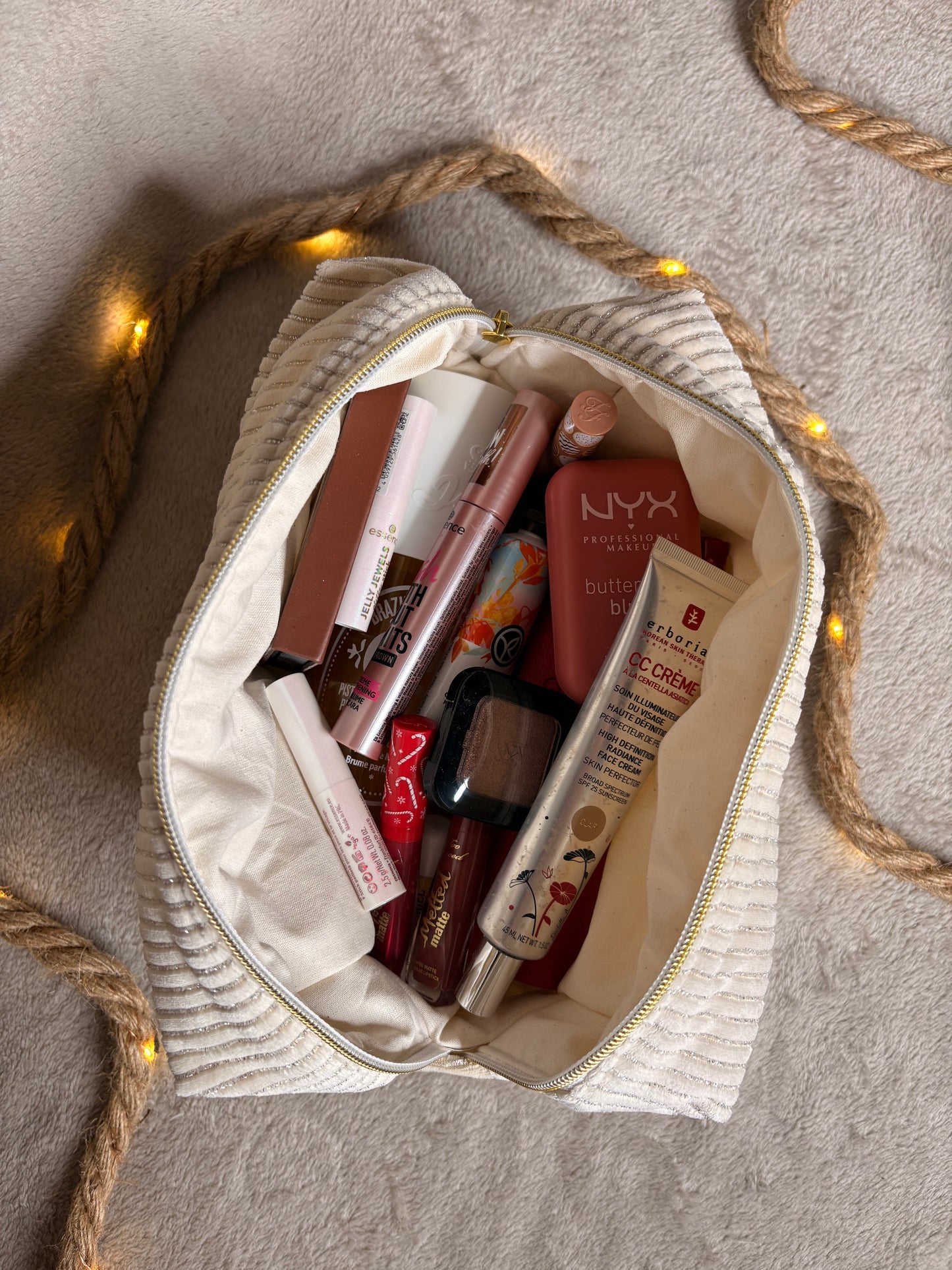 La trousse de toilette pailletée